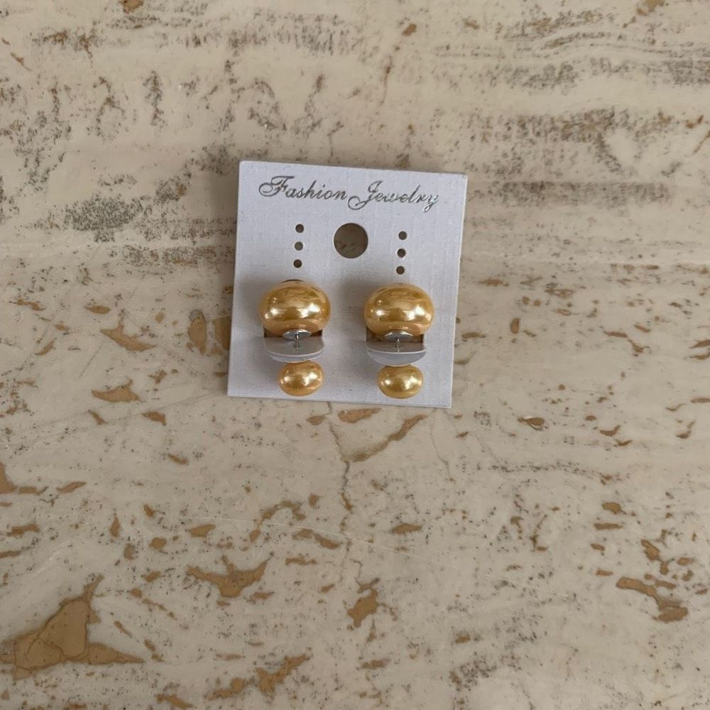 Yellow pearl earrings